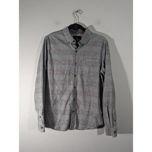 The Roark Revival Grey Western Button Down Long Sleeve Shirt Men Size M